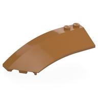 Brick Wedged, Curved 8 x 3 x 2 Open Left (Medium Nougat)
