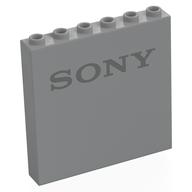 Panel 1 x 6 x 5 with Dark Bluish Grey 'SONY' Print (Light Bluish Gray)