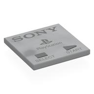 Tile 4 x 4 with Dark Bluish Grey "SONY', 'PlayStation', 'SELECT', 'START' Print (Light Bluish Gray)