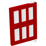 Door 1 x 4 x 5 Right with 6 Panes (Red)