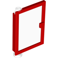 Door 1 x 4 x 5 Left with Trans-Clear Glass (Red)