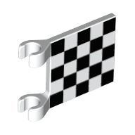 Flag 2 x 2 Square with Checkered Print (White)