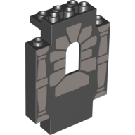 Panel 2 x 5 x 6 Wall with Window Stones and 2 Columns Print (Black)