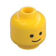 Minifig Head Standard Grin Print [Hollow Stud] (Yellow)