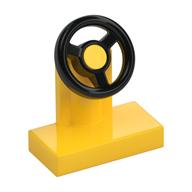 Steering Stand 1 x 2 with Black Steering Wheel (Yellow)
