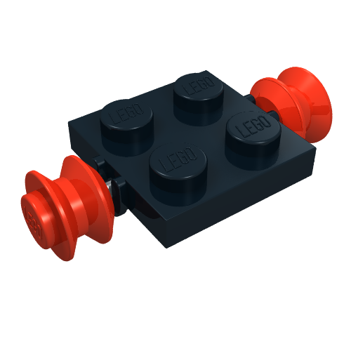 Plate Special 2 x 2 with Wheels Red (Black)