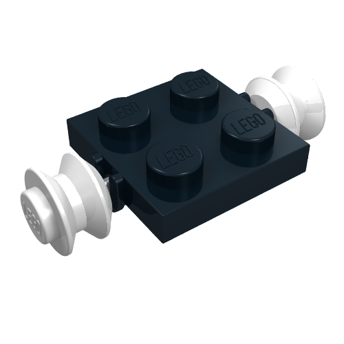 Plate Special 2 x 2 with Wheels White (Black)
