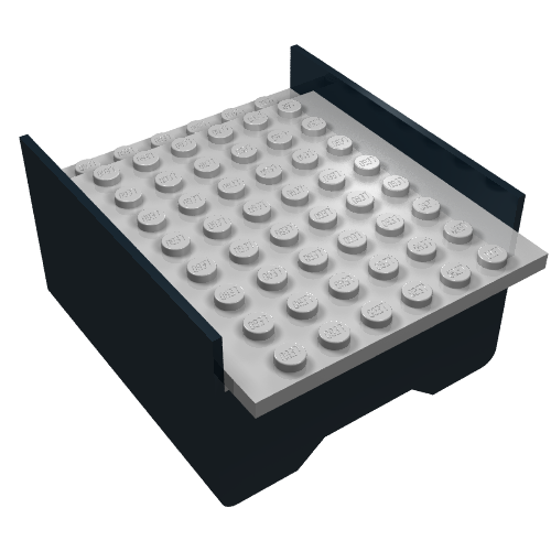 Boat Hull Section, Middle 6 x 8 x 3 1/3 with Light Gray Deck (Black)