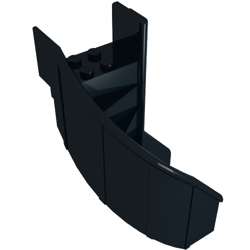 Stairs 6 x 6 x 9 1/3 Curved Enclosed (Black)
