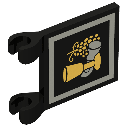 Flag 2 x 2 Square with Goblets and Grapes Print (Black)