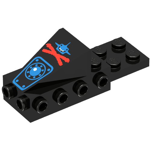 Brick Special, Cockpit Space Nose with Aquazone Aquashark Blue Shark with Red X Print (Black)