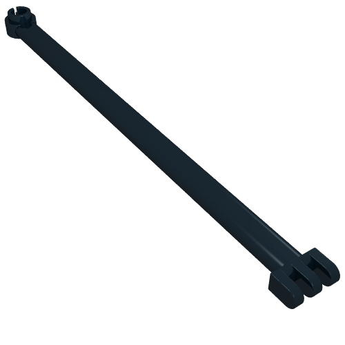 Hinge Bar 12L with 3 Fingers and Open End Stud (Black)