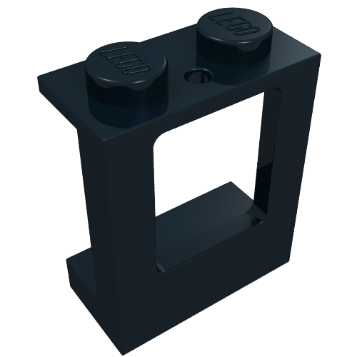 Window 1 x 2 x 2 Plane, Solid Studs (Black)