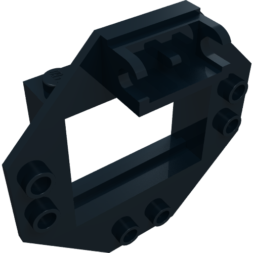Hinge Window Frame 1 x 4 x 3 with Octagonal Panel (Black)