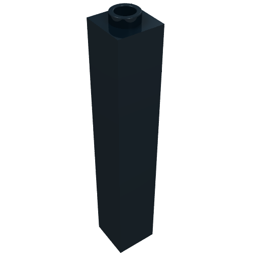 Brick 1 x 1 x 5 with Blocked Open or Hollow Stud (Black)