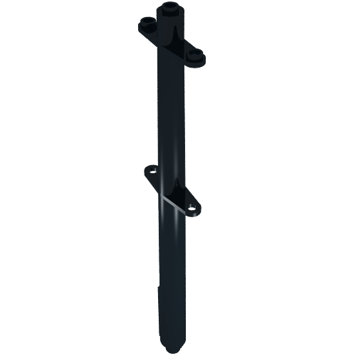 Boat, Mast Section Top 16 H with 4 stud holes at bottom, Without Bottom Nubs (Black)