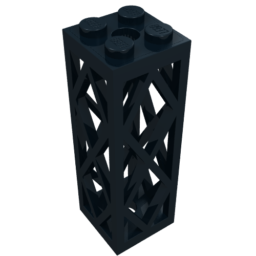 Support 2 x 2 x 5 Lattice Pillar, Complete Assembly (Black)