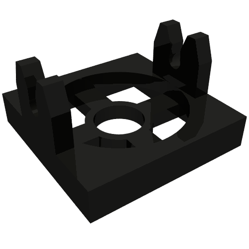 Magnet Holder Tile 2 x 2 - Tall Arms with Deep Notch (Black)