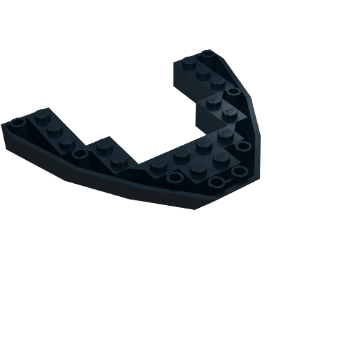 Brick Wedged, Sloped Inverted 8 x 10 x 1 Boat Bow (Black)