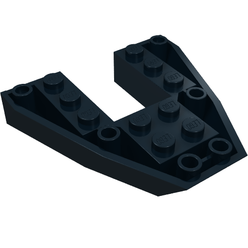 Brick Wedged, Sloped Inverted 6 x 6 x 1 Boat Bow (Black)