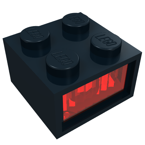 Light Brick 2 x 2 Type 2 12V with Red Diffusor (Black)