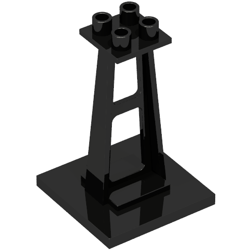 Support 4 x 4 x 5 Stanchion, Tall Studs (Black)