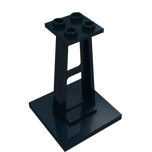 Support 4 x 4 x 5 Stanchion, Standard Studs (Black)