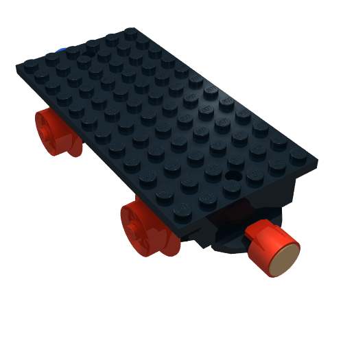 Train Base 6 x 12 Type 1 with Wheels and Magnets [Complete Assembly] (Black)