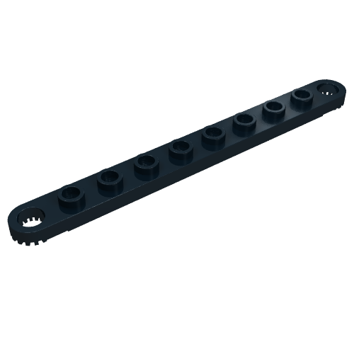 Technic Plate 1 x 10 with Toothed Ends (Black)
