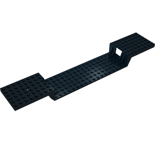Vehicle Base, Train 6 x 34 Split-Level with Bottom Tubes (Black)