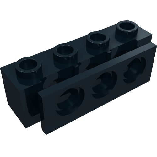 Technic Brick 1 x 4 with Bumper Holder (Black)