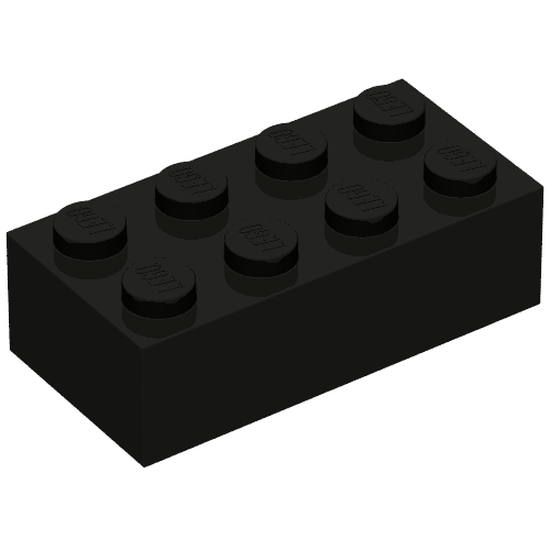 Brick 2 x 4 without Cross Supports (Black)