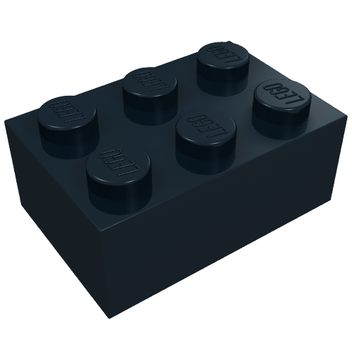Brick 2 x 3 without Cross Supports (Black)