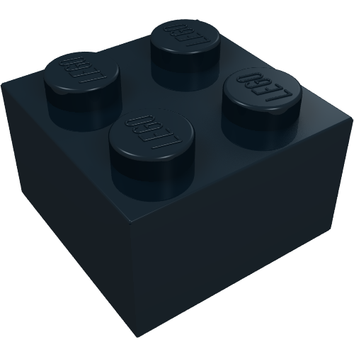 Brick 2 x 2 without Inside Ridges (Black)