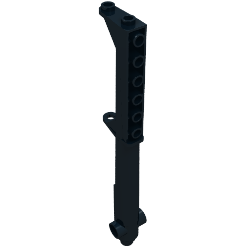 Boat, Mast Section Top 11 2/3 H with 6 studs at top (Black)