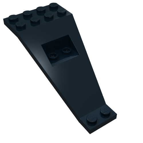 Wing Plate Bi-level 8 x 4 and 2 x 3 1/3 Down (Black)