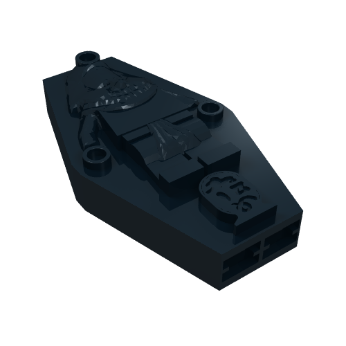 Sarcophagus Lid 2 x 4 x 6 with Mummy Relief [Plain] (Black)