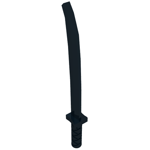 Weapon Sword / Katana / Shamshir with Uncapped Pommel [Square Guard] (Black)