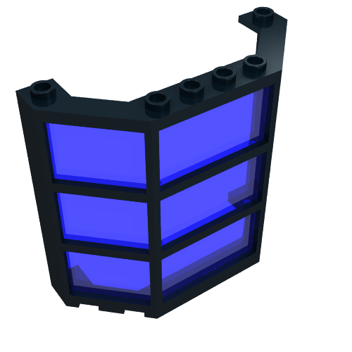 Window Bay 3 x 8 x 6 with Trans-Light Blue Glass (Black)
