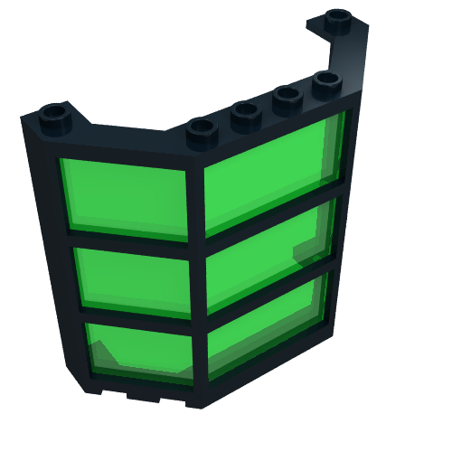 Window Bay 3 x 8 x 6 with Trans-Green Glass (Black)
