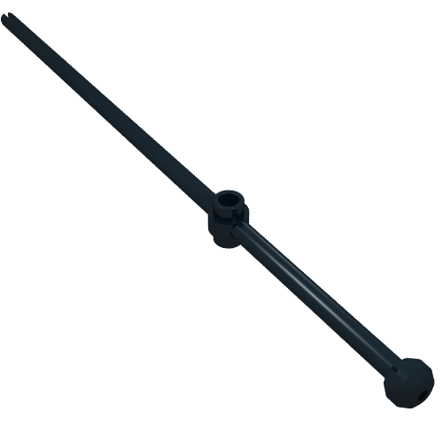 Bar 16L with Open Stud, Towball, and Slit [aka Windsurfer Mast] (Black)