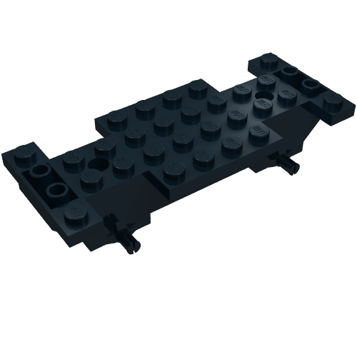 Vehicle Base 4 x 10 x 1 2/3, Inverted Slope Double, 1 x 2 Cutouts (Black)