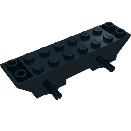 Vehicle Base 2 x 8 x 1 1/3, Inverted Slope Double (Black)