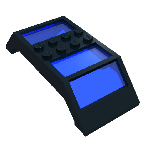 Window 4 x 10 x 2 Roof Slope Double, Complete Assembly, Trans-Dark Blue Glass (Black)