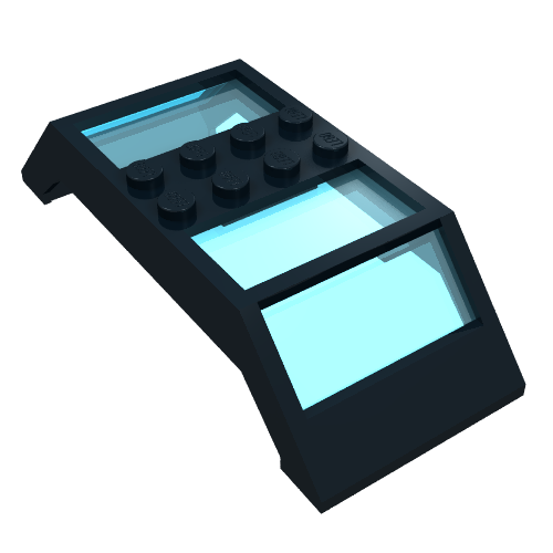 Window 4 x 10 x 2 Roof Slope Double, Complete Assembly, Trans-Light Blue Glass (Black)