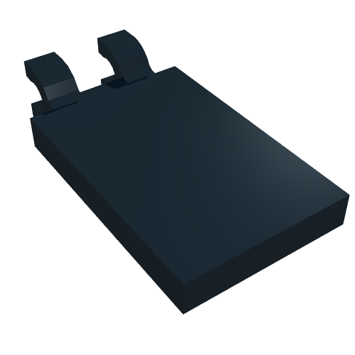 Tile Special 2 x 3 with 2 Clips [Thick U Clips] (Black)