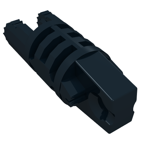 Hinge Cylinder 1 x 3 Locking with 1 Finger and 2 Fingers On Ends, without Hole, 9 Teeth (Black)