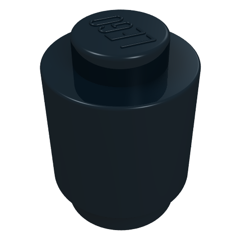 Brick Round 1 x 1 Solid Stud (Black)