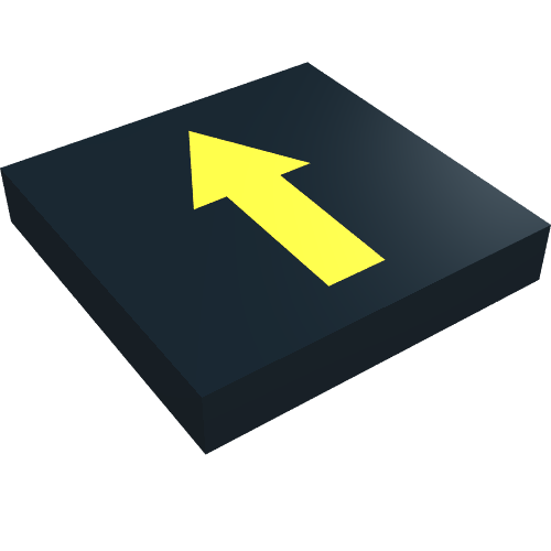 Tile 2 x 2 with Yellow Arrow without Border Print (Black)