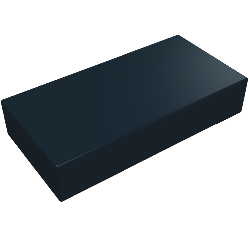 Tile 1 x 2 without Groove (Black)